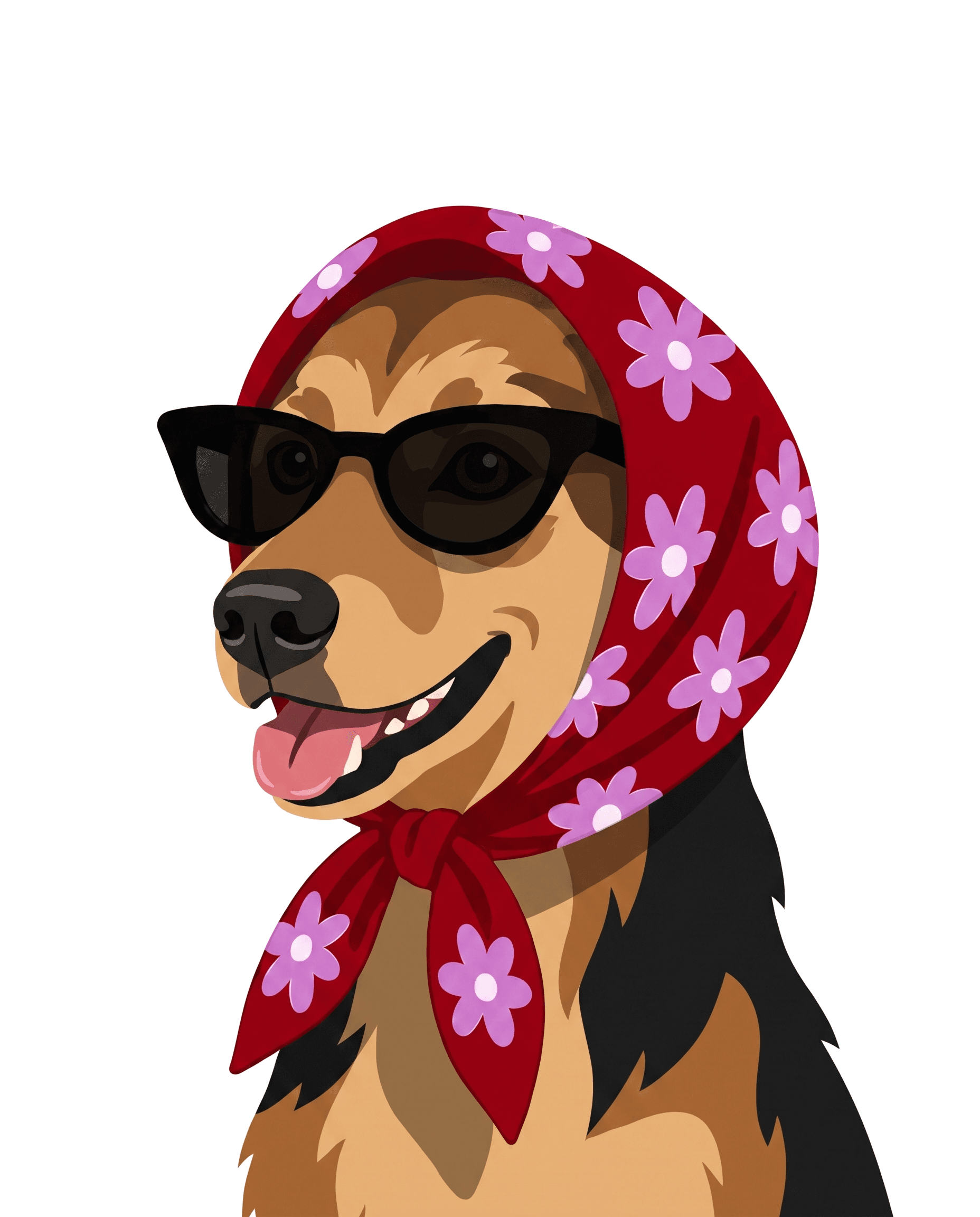 Bandana custom pet portrait example 4