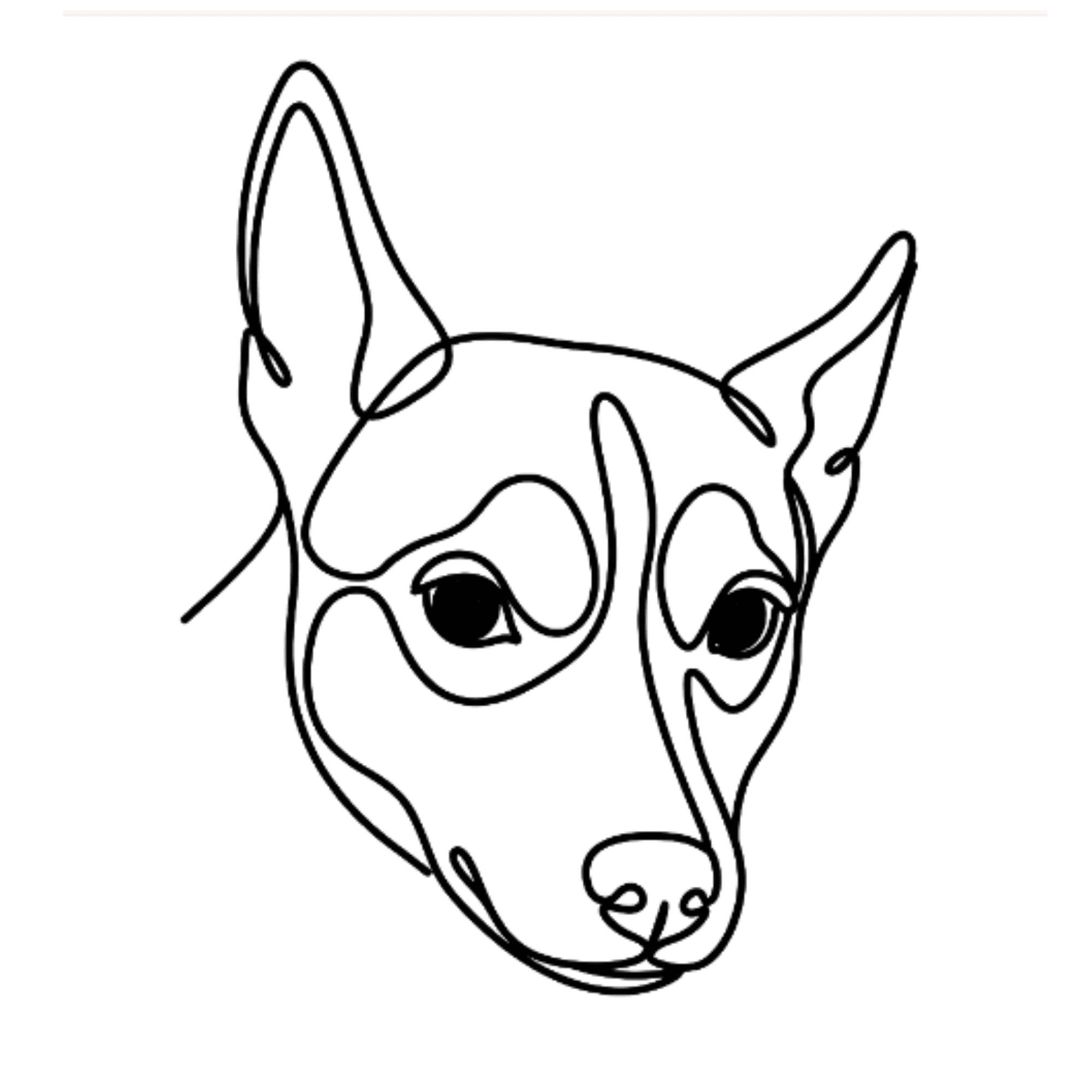 Line Art custom pet portrait example 2