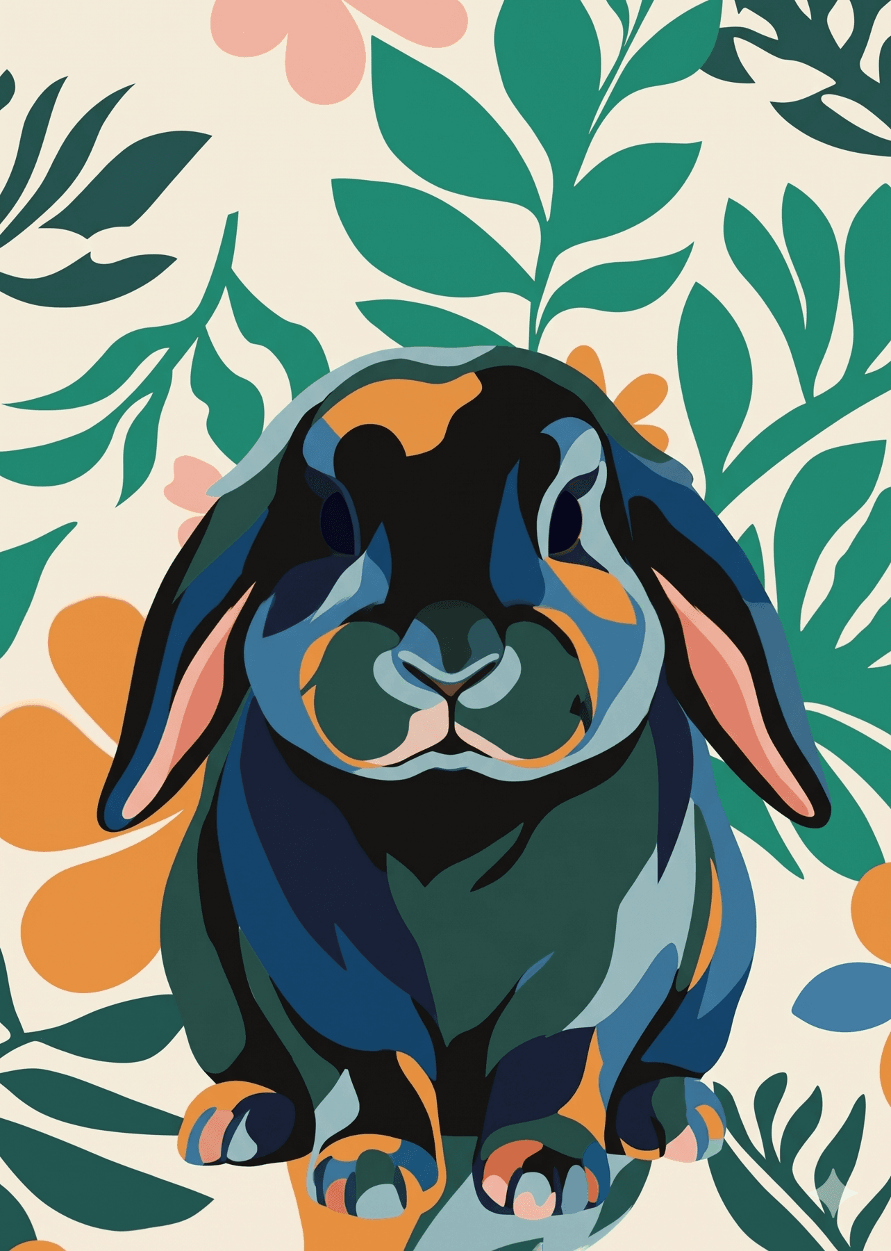 Tropical custom pet portrait example 6
