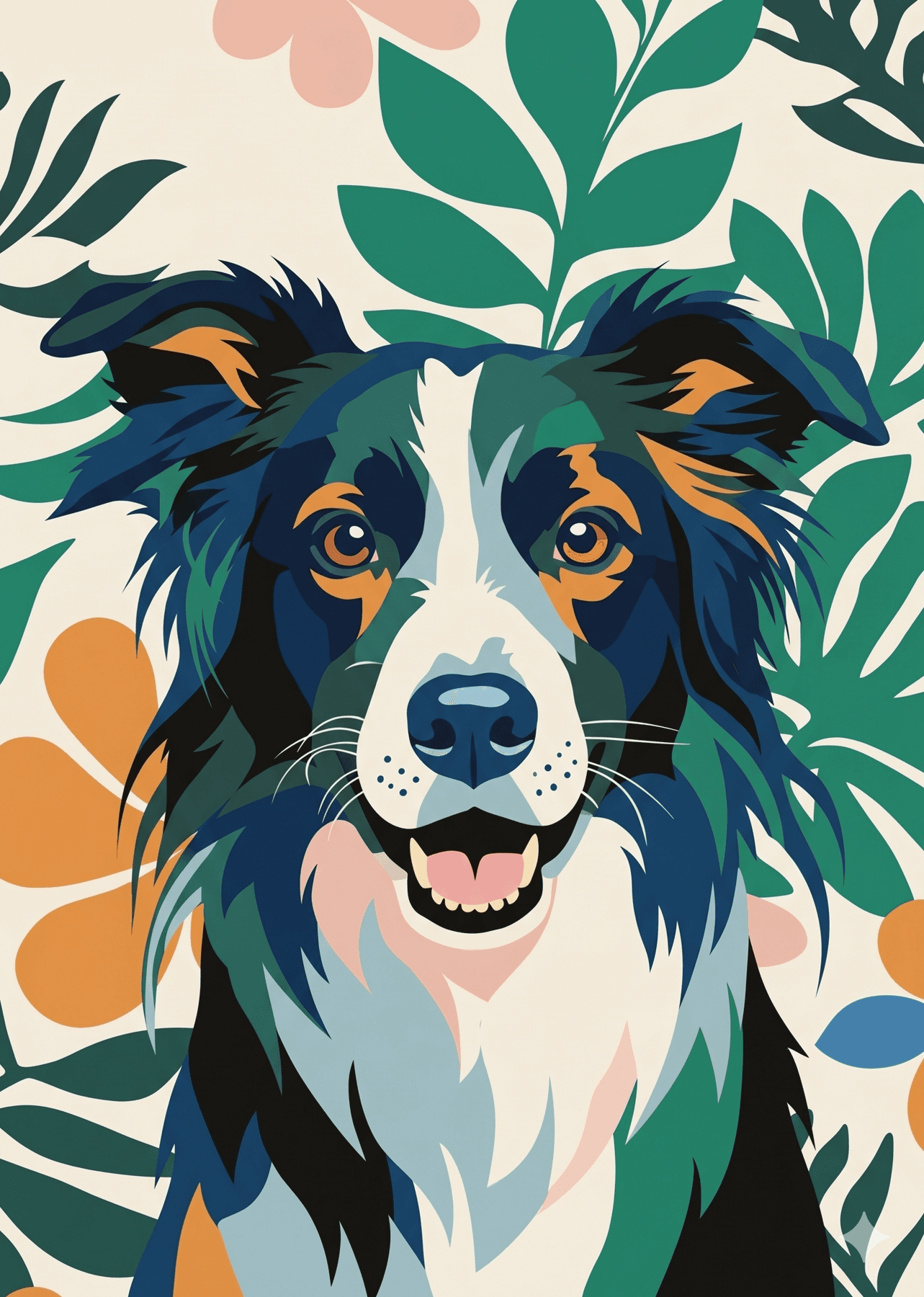 Tropical custom pet portrait example 8
