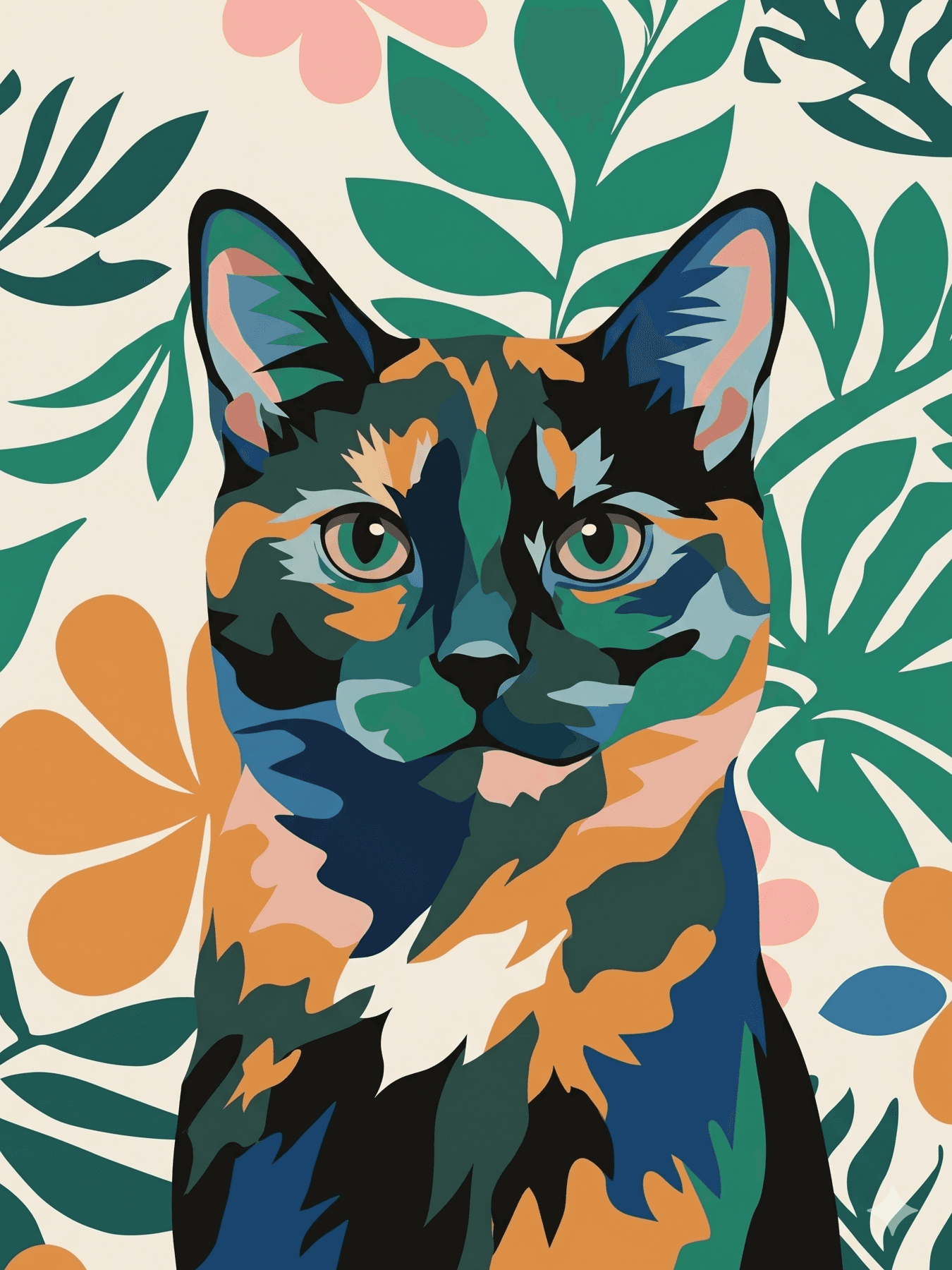 Tropical custom pet portrait example 10
