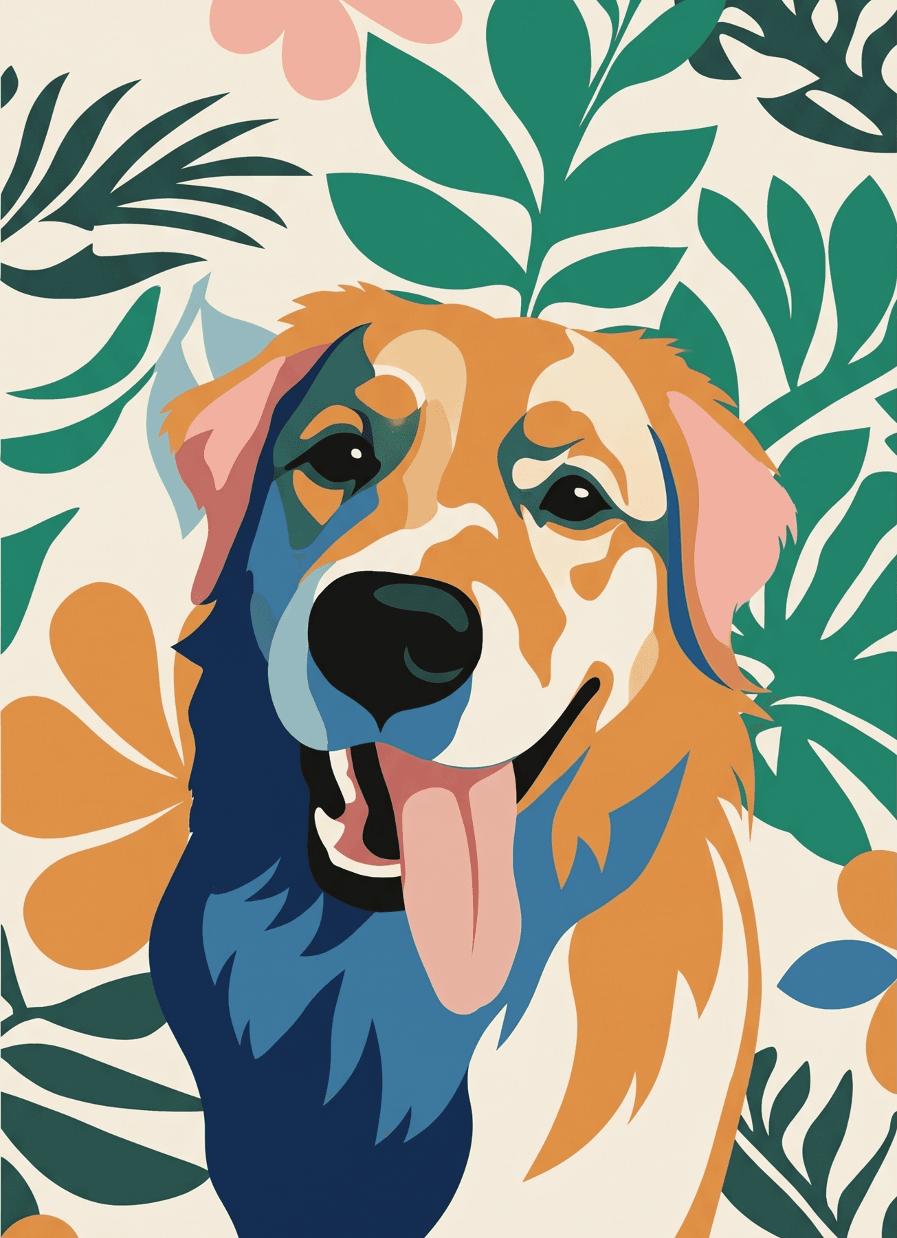 Tropical custom pet portrait example 12